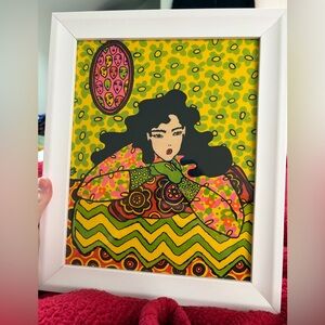 Framed Pop Art Portrait “Sixties Two” by Marianne Radnitsky